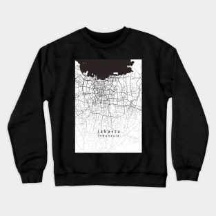 Jakarta Indonesia City Map Crewneck Sweatshirt